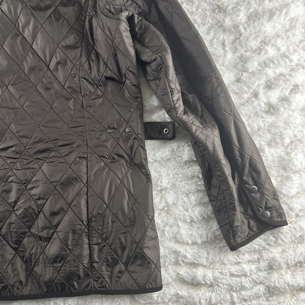 Eddie Bauer Brown Quilted Puffer Bomber Jacket Women's Size Large Zip Front - Picture 15 of 16